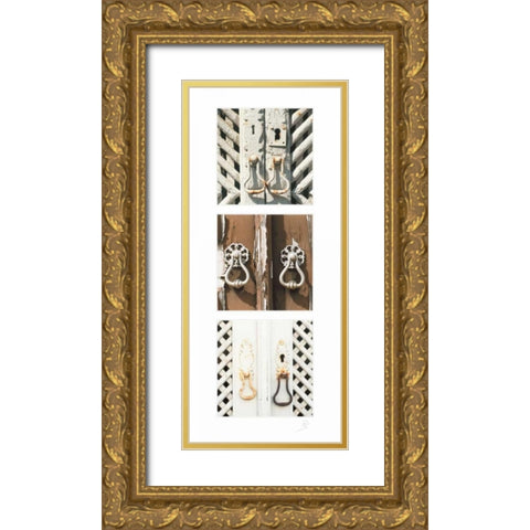 Door Handle II Gold Ornate Wood Framed Art Print with Double Matting by Simon