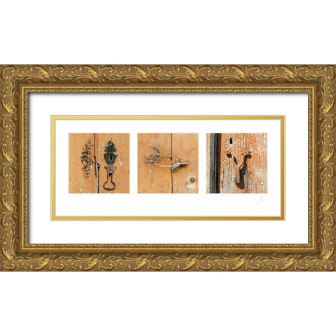 Door Handle III Gold Ornate Wood Framed Art Print with Double Matting by Simon