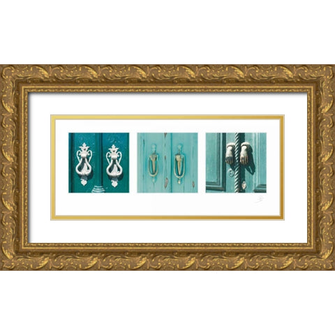 Door Handle IV Gold Ornate Wood Framed Art Print with Double Matting by Simon
