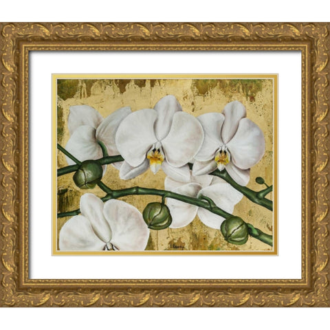 Flowers I Gold Ornate Wood Framed Art Print with Double Matting by Sedalia, David