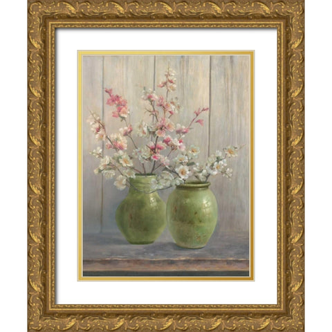 Green II Gold Ornate Wood Framed Art Print with Double Matting by Reed, Jacky