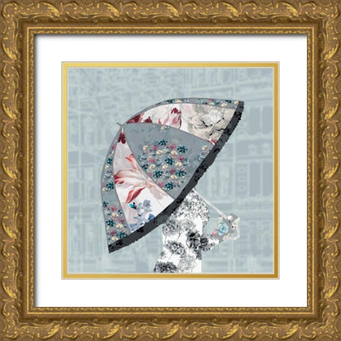 Umbrella I Gold Ornate Wood Framed Art Print with Double Matting by Scaffardi, Sally