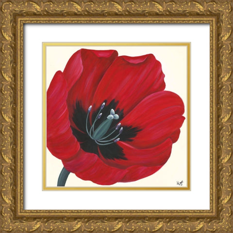 CRIMSON PASSION II Gold Ornate Wood Framed Art Print with Double Matting by Lake, Kaye