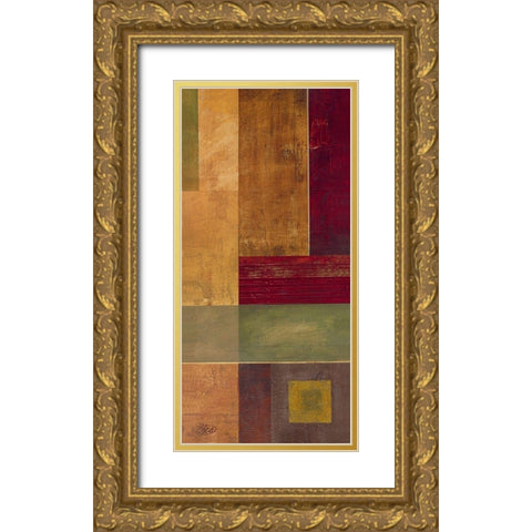 Squares I Gold Ornate Wood Framed Art Print with Double Matting by Verbeek-Van Den Broek