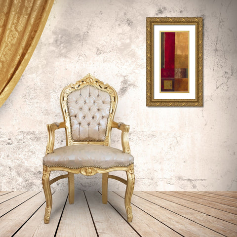 Squares II Gold Ornate Wood Framed Art Print with Double Matting by Verbeek-Van Den Broek