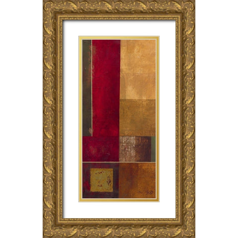 Squares II Gold Ornate Wood Framed Art Print with Double Matting by Verbeek-Van Den Broek