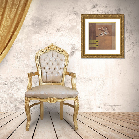 Elegant Flowers I Gold Ornate Wood Framed Art Print with Double Matting by Verbeek-Van Den Broek