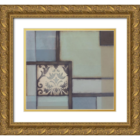 Patchwork Patterns I Gold Ornate Wood Framed Art Print with Double Matting by Verbeek-Van Den Broek