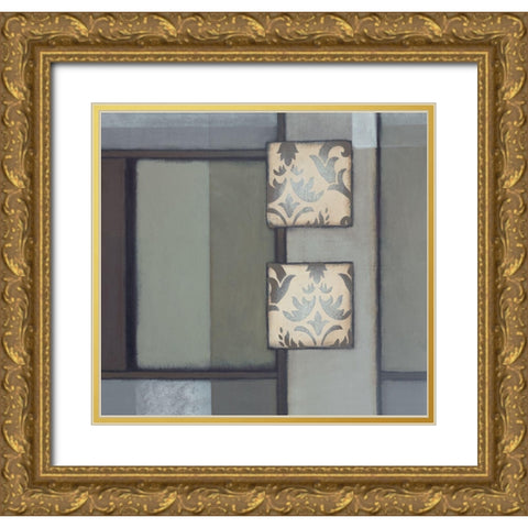 Patchwork Patterns II Gold Ornate Wood Framed Art Print with Double Matting by Verbeek-Van Den Broek