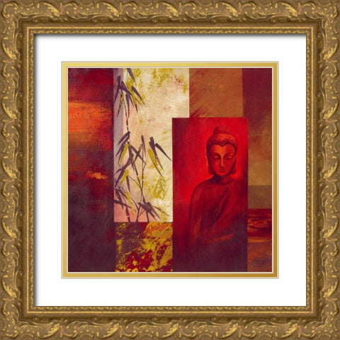 Buddha I Gold Ornate Wood Framed Art Print with Double Matting by Verbeek-Van Den Broek