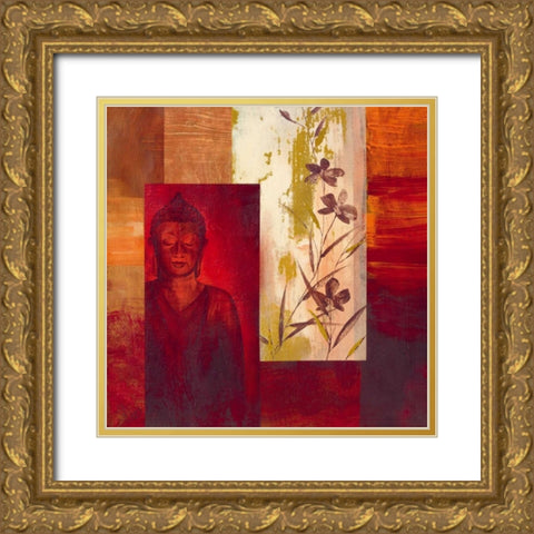 Buddha II Gold Ornate Wood Framed Art Print with Double Matting by Verbeek-Van Den Broek