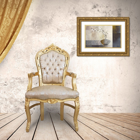 Simplicity II Gold Ornate Wood Framed Art Print with Double Matting by Verbeek-Van Den Broek