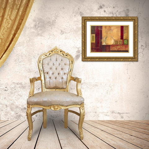 Geometry I Gold Ornate Wood Framed Art Print with Double Matting by Verbeek-Van Den Broek