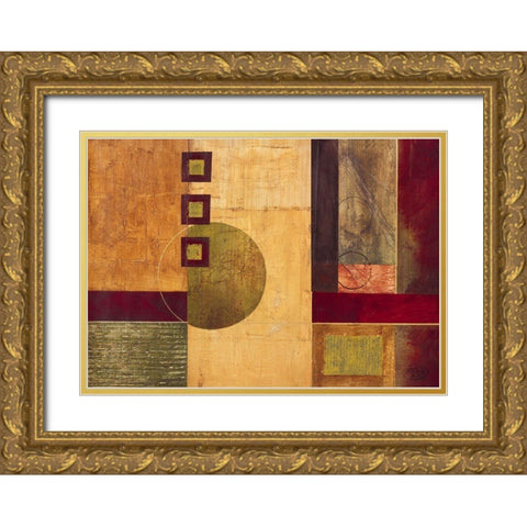 Geometry II Gold Ornate Wood Framed Art Print with Double Matting by Verbeek-Van Den Broek