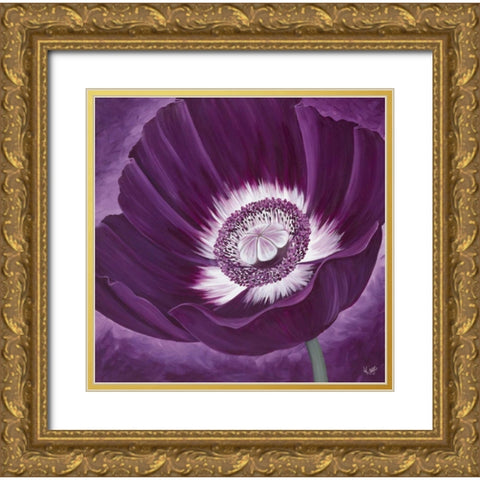 Purple Passion II Gold Ornate Wood Framed Art Print with Double Matting by Lake, Kaye