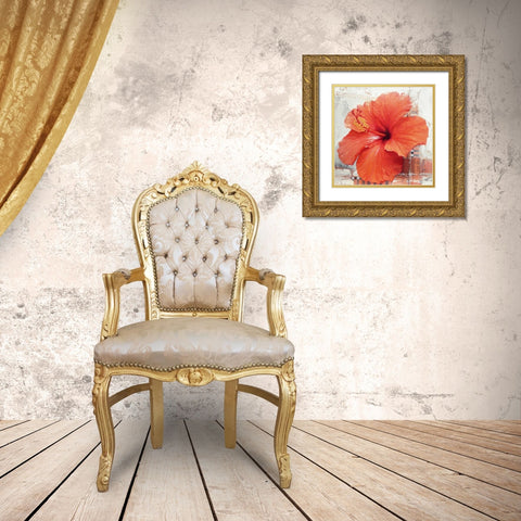 Hibiscus I Gold Ornate Wood Framed Art Print with Double Matting by Sestillo, Enrico