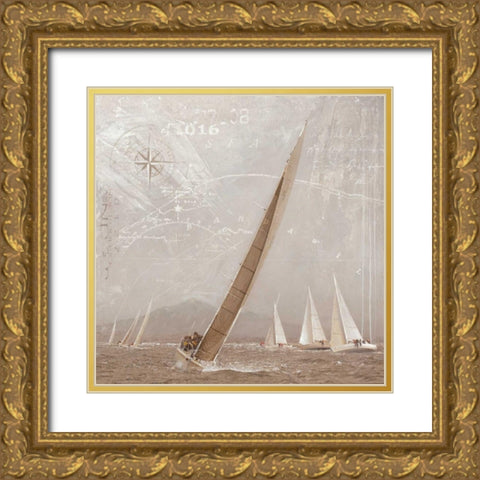Yachting I Gold Ornate Wood Framed Art Print with Double Matting by Gieben, Marteen
