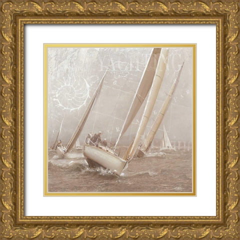 Yachting II Gold Ornate Wood Framed Art Print with Double Matting by Gieben, Marteen