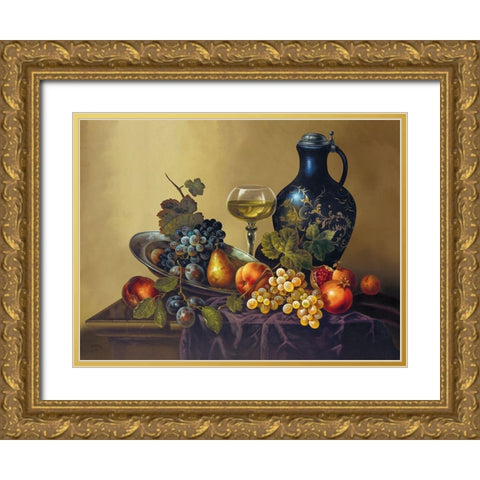 SUMMER WINE Gold Ornate Wood Framed Art Print with Double Matting by Pila