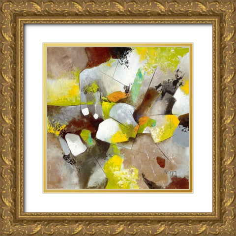 Explosion I Gold Ornate Wood Framed Art Print with Double Matting by Krimm