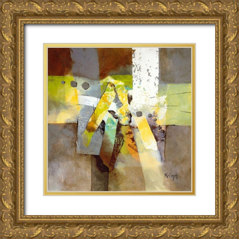 Explosion II Gold Ornate Wood Framed Art Print with Double Matting by Krimm