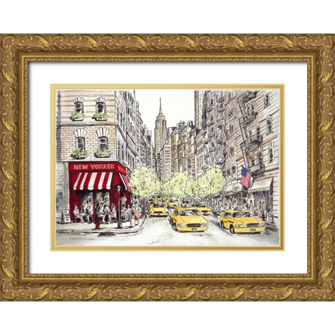 New Yorker Gold Ornate Wood Framed Art Print with Double Matting by Marceau, Chloe