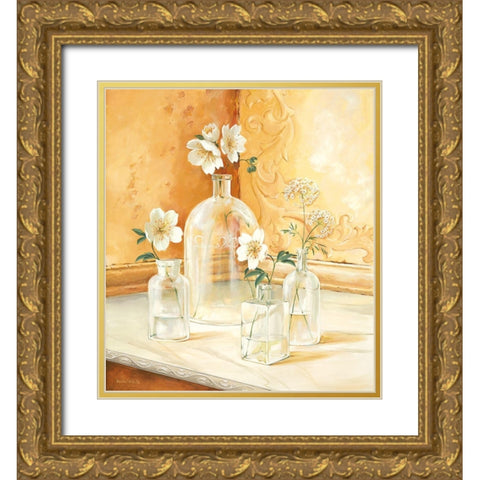 Still-Life WITH GLASSES I Gold Ornate Wood Framed Art Print with Double Matting by v.d. Valk, Karin