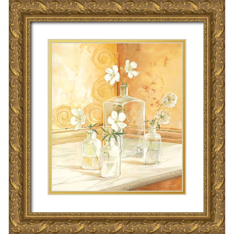 Still-Life WITH GLASSES II Gold Ornate Wood Framed Art Print with Double Matting by v.d. Valk, Karin