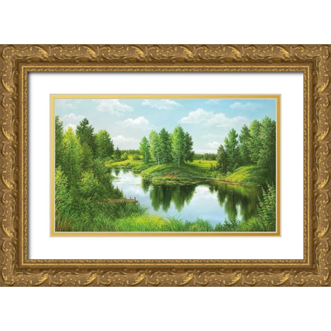 NEAR ST. PETERSBOURGH Gold Ornate Wood Framed Art Print with Double Matting by Osipova, Svetlana