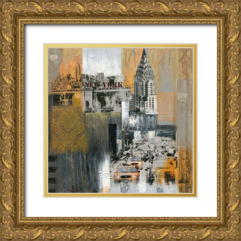 EMPIRE STATE BLDG Gold Ornate Wood Framed Art Print with Double Matting by Pax
