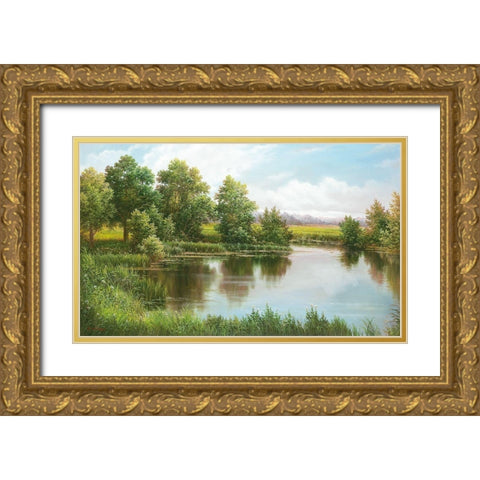 NEAR VOLGOGRAD Gold Ornate Wood Framed Art Print with Double Matting by Osipova, Svetlana