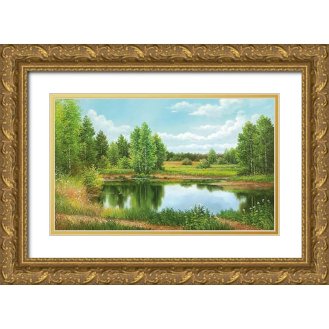 NEAR MOSCOW Gold Ornate Wood Framed Art Print with Double Matting by Osipova, Svetlana