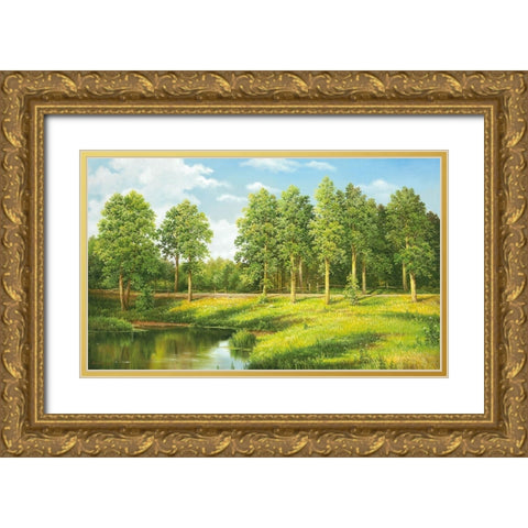 NEAR VORONEZ Gold Ornate Wood Framed Art Print with Double Matting by Osipova, Svetlana
