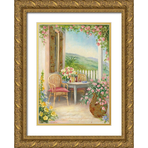 Veranda I Gold Ornate Wood Framed Art Print with Double Matting by Erwin, Eric