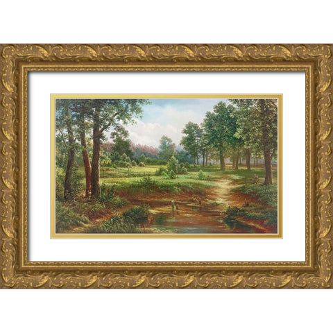 AFTERNOON CALM Gold Ornate Wood Framed Art Print with Double Matting by Osipova, Svetlana