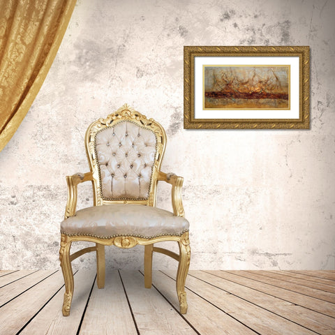 RUSH Gold Ornate Wood Framed Art Print with Double Matting by Herrera, Leticia