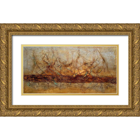 RUSH Gold Ornate Wood Framed Art Print with Double Matting by Herrera, Leticia