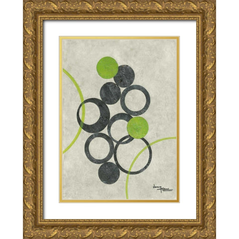 Circle Graphics I Gold Ornate Wood Framed Art Print with Double Matting by Kikani, Umang
