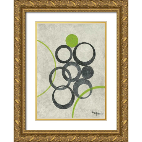 Circle Graphics II Gold Ornate Wood Framed Art Print with Double Matting by Kikani, Umang