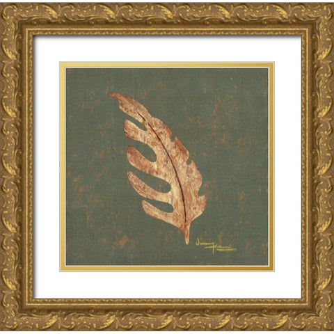 Tree Leaf I Gold Ornate Wood Framed Art Print with Double Matting by Kikani, Umang