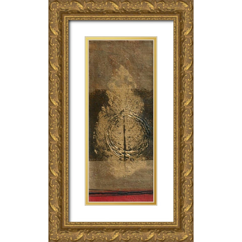 Golden Leaf II Gold Ornate Wood Framed Art Print with Double Matting by Kikani, Umang