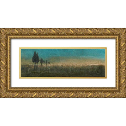 Fir Trees I Gold Ornate Wood Framed Art Print with Double Matting by Kikani, Umang