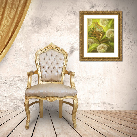 Nature Fairy Gold Ornate Wood Framed Art Print with Double Matting by Babette