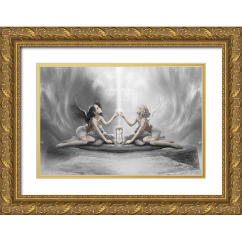 Light And Shadow Gold Ornate Wood Framed Art Print with Double Matting by Babette