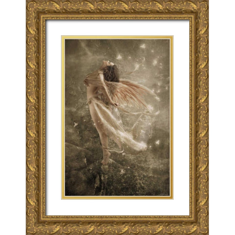 Wind Dance Gold Ornate Wood Framed Art Print with Double Matting by Babette