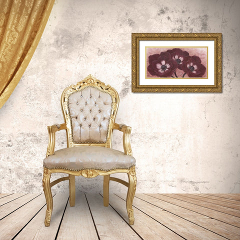 MOHAGONY ANEMONE I Gold Ornate Wood Framed Art Print with Double Matting by Lake, Kaye
