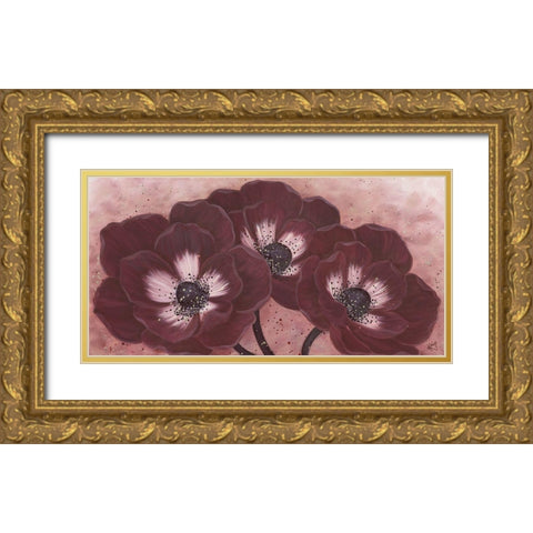 MOHAGONY ANEMONE I Gold Ornate Wood Framed Art Print with Double Matting by Lake, Kaye