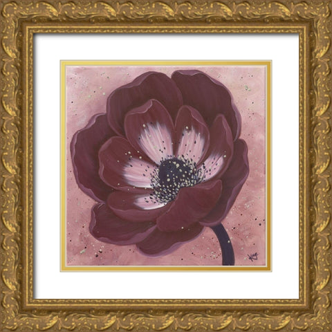 MOHAGONY ANEMONE II Gold Ornate Wood Framed Art Print with Double Matting by Lake, Kaye