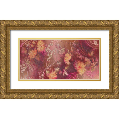 SILK TAPESTRY Gold Ornate Wood Framed Art Print with Double Matting by Ganz, Michael