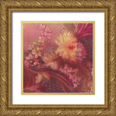 SILK TAPESTRY I Gold Ornate Wood Framed Art Print with Double Matting by Ganz, Michael